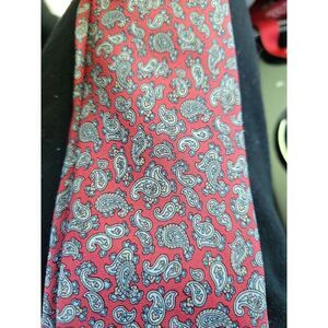 Oleg‎ Cassini Mens Red Geometric  Silk Tie Made In USA